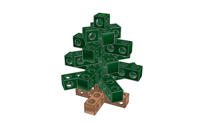 Rendered tree assembled from the BitBeam construction set.